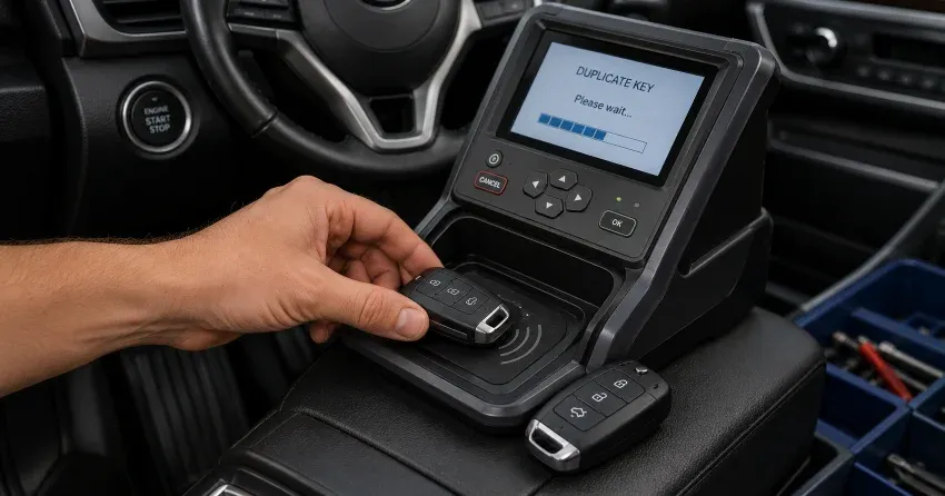 technician cloning a transponder chip key in Tottenham