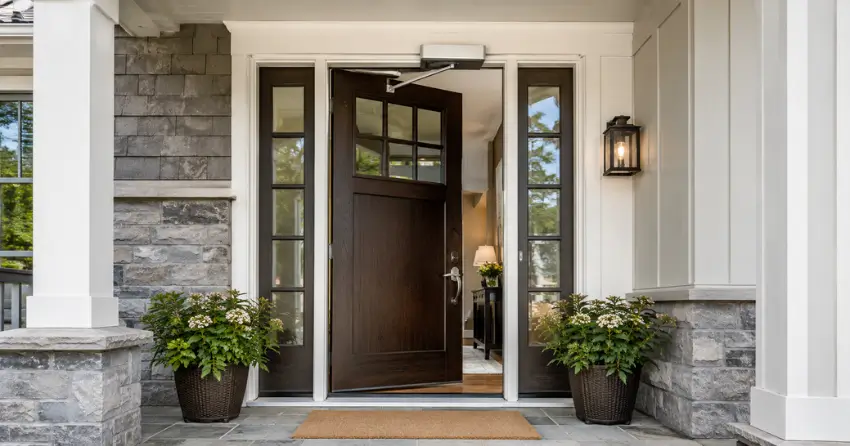 residential automatic door opener installed on exterior entry door in Tottenham