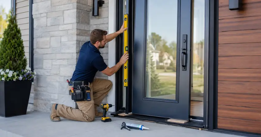 glass outside door installation with energy-efficient double-pane glazing in Tottenham
